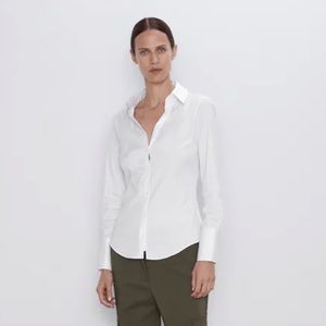 Zara White Poplin Shirt